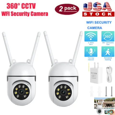 2 X Wireless WiFi Security Camera System Smart Indoor Night Vision Cam 1080P
