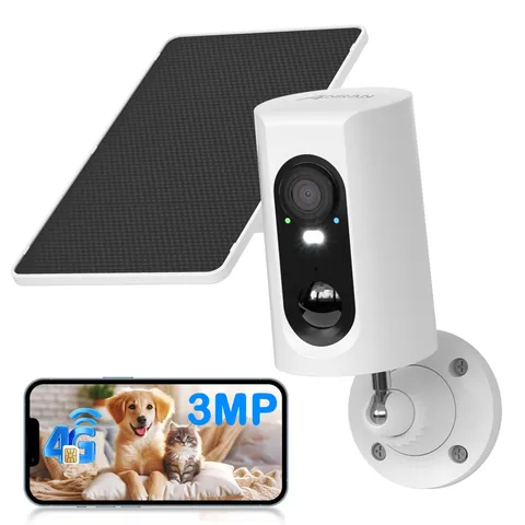 4G LTE Cellular Solar Battery Powered Security Cameras Outdoor Wireless IR Night