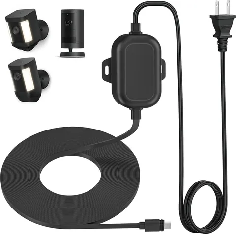 Weatherproof Power Cord for Ring Outdoor Cam Plus/Ring Spotlight Cam Plus/Pro (B