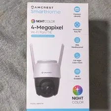 Amcrest 4MP Wi-Fi IP Outdoor Pan/Tilt Camera, Full Night Color Vision ASH47-W