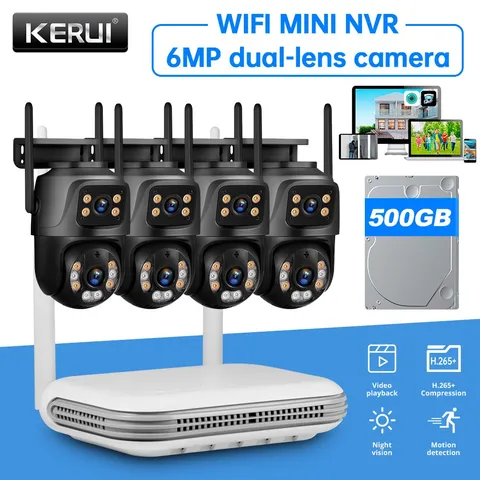 6MP WiFi Security Camera System 8CH NVR H.265+ Night Vision with 500GB HDD