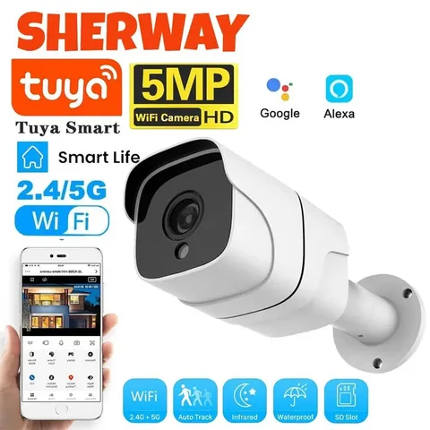 Tuya 5G Wifi Camera Outdoor 5MP Home Security Camera Motion Detect Surveillance