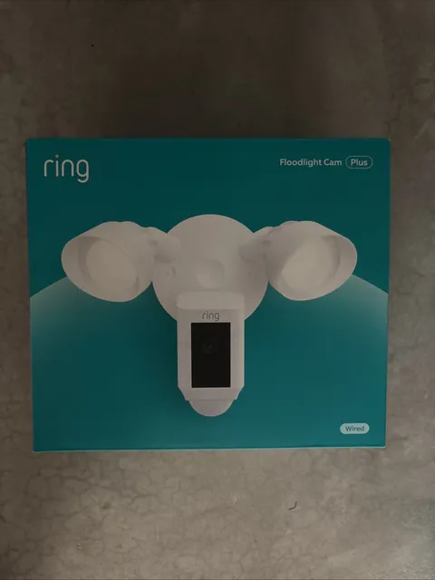 Ring Floodlight Cam Plus Wired 1080 HD Security Camera White New Sealed