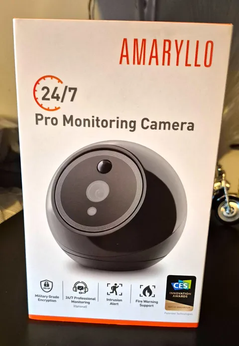 Amaryllo 24/7 Pro 1080p Wi-Fi Indoor Camera Night Vision Motion Facial Black