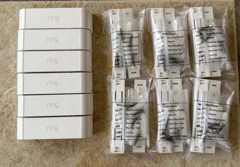LOT OF 6 NEW Ring Alarm Contact Sensor Gen 1 w Mounting Kit - FREE SHIPPING!