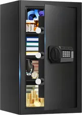 5.1 Cuft Large Home Safes Water and Fireproof with Digital Keypad & Key Lock, Fi