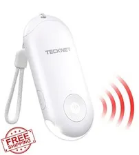 TECKNET Personal Safety Alarm 130dB Loud Siren Strobe Light White Rechargeable