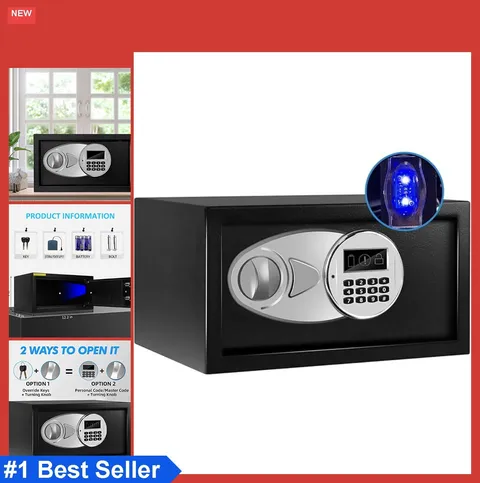 Hidden Safe Box with Sensor Light 0.4 Cubic Feet Digital Key Lock Wall Mount