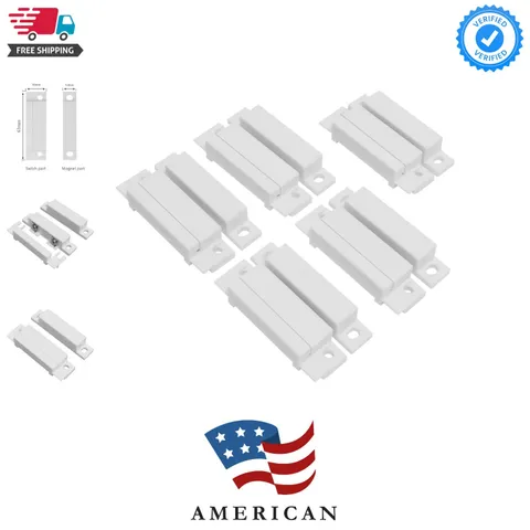 5 Pack Surface Mounted NC Magnetic Door Contacts Switch Sensor for Alarm