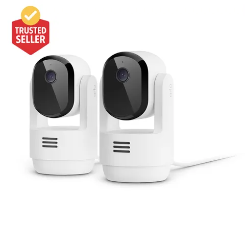 Essential Pan Tilt Indoor Security Camera 2K, 2-Pack