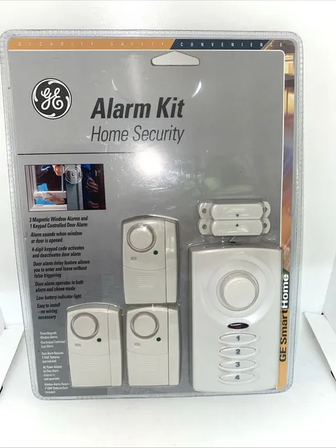 GE Home Security Alarm Kit 3 Magnetic Window Door Entry 4 Digit Keypad Code