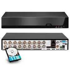2026 Upgraded 16 Channel Security DVR System with 1TB Hard Drive Hybrid 6-in-1 