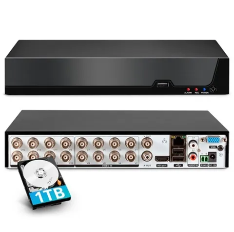 2026 Upgraded 16 Channel Security DVR System with 1TB Hard Drive Hybrid 6-in-1 
