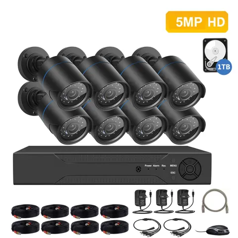5MP 8CH CCTV System  Home Surveillance Outdoor Camera Kit Night Vision with 1TB