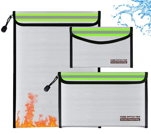 15"x11" 11"x6.7" 5"x8" Fireproof Document Money Bag multipurpose,Home Office ...