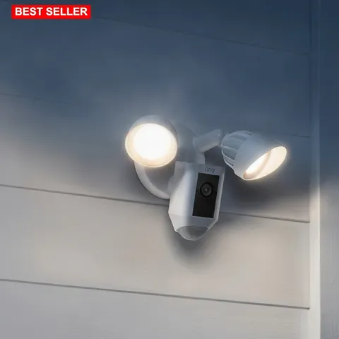 Floodlight Cam Wired Plus 1 Camera Outdoor Security 1080p HD Motion Lights