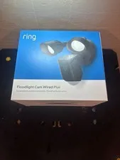 Ring Floodlight Cam Wired Plus 1080p HD Security Camera Black - NEW Sealed