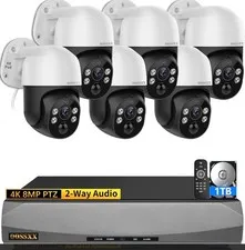 OOSSXX 4K/8 Megapixel/ 6 Camera / 2-Way Audio PoE Wired Outdoor Security Cameras