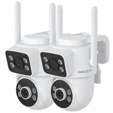 Dual Lens 4MP WiFi Security Cameras Outdoor Wireless Color Night Vision PTZ Home