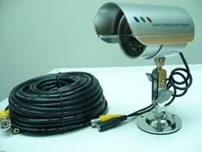 CCTV Wired IR Camera + 60 Feet Cable + Power Supply Complete Set