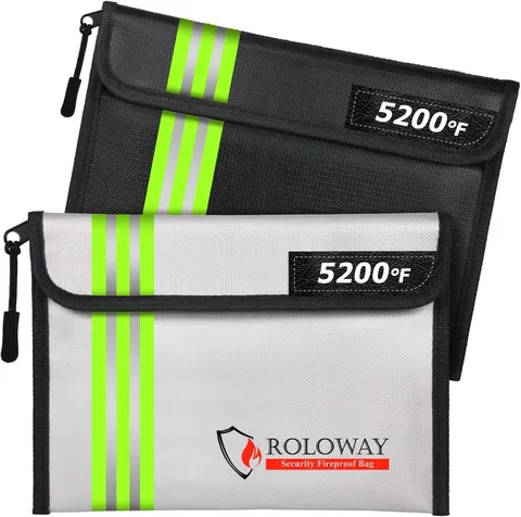 Fireproof Bag 9.6x6.6 Inches Heat Insulated with Reflective Strip Water