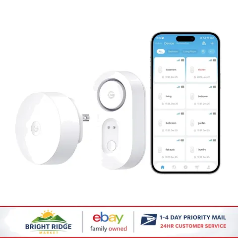 Smart Water Leak Detector with 1804 ft Range, App Alerts and Sound Alarm