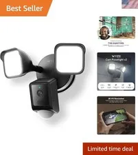 Smart Floodlight Camera V2 - Alexa/Google Assistant Compatibility & Easy Setup