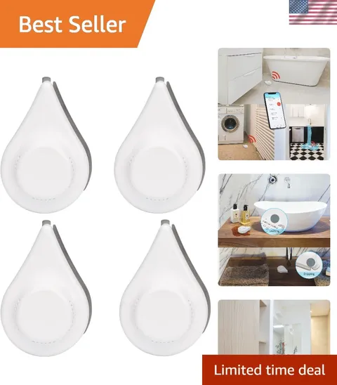 Zigbee Water Leak Sensor with Dripping Detection 4 Pack, 120 dB Alarm, App No...