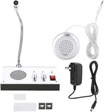 Dual Way Window Intercom System with Mic & Speaker, Automatic Two-Way Counter In