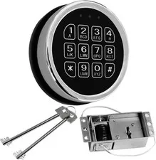 YUE HING Gun Safe Lock Replacement Chrome Keypad with Solenoid 2 Override Key