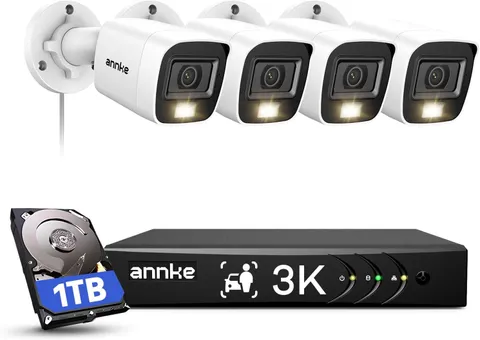 8CH 3K Security Camera System, 8 Channel Surveillance DVR, 4X 5MP 2960*1665 CCTV
