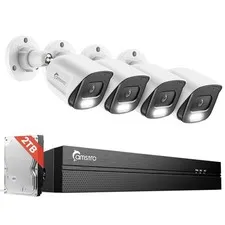 Camstro 4K 8CH NVR 5MP Audio POE Security Camera System Outdoor Color Night 2TB