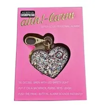 Ahh! Larm Super Loud Personal Safety Alarm Heart Panic Button LED Confetti 