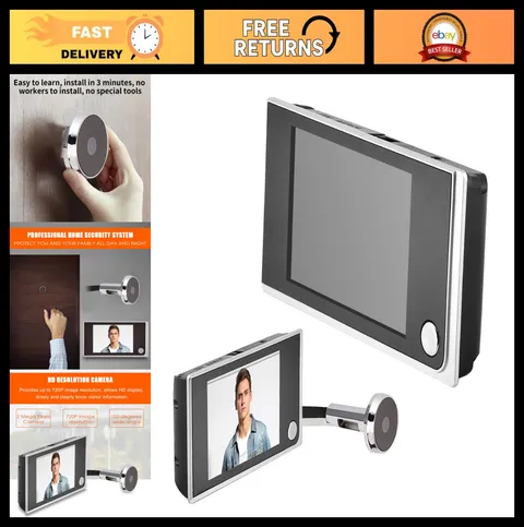 Mini HD Digital Peephole Viewer Doorbell Security Camera 3.5" Indoor LCD Screen