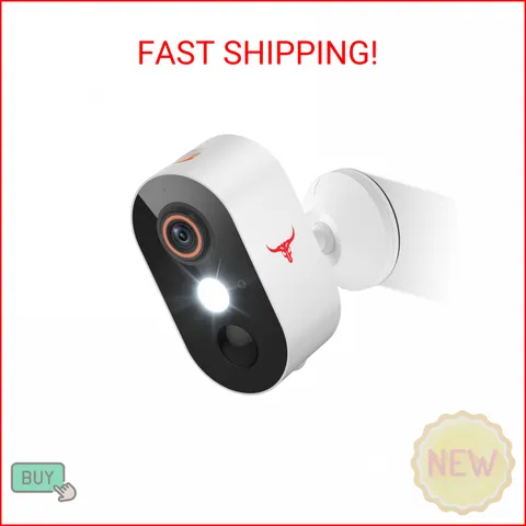 GlowPop 1080p Wireless Security Camera with AI Human Detection, Night Vision, 2-