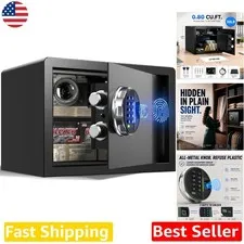 Fast Biometric Safe, 20LB, 0.80 cu ft, Silent Mode, Backlit Keypad, Money Safe