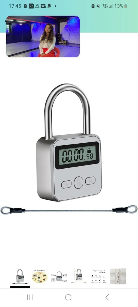 SHIP ON 04/20 Metal Timer Padlock Rechargeable, LCD Display, 99 Hours Max Timing
