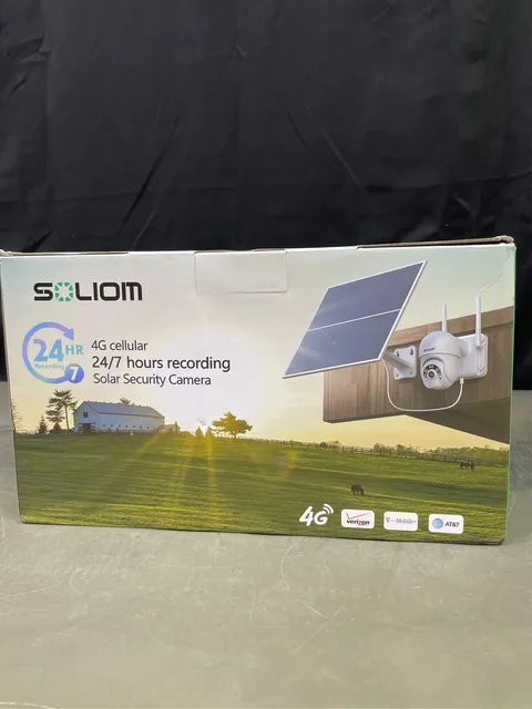 SOLIOM 4G LTE Cellular Security Camera [24/7 Recording] with 20W Solar Panel, 20