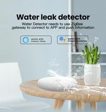 Tuya Smart zigbee Water Leak Sensor Alarm Flood Leakage Detector Overflow Alert
