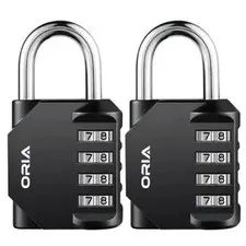 Combination Padlock 2PCS Password Locks 4 Digit Waterproof Outdoor Lock for Door