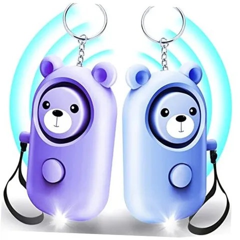 Personal Alarm Safe Sound for Women Kids Elders, 2 Pack Cute 130dB Blue+Purple