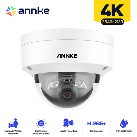 ANNKE C800 4K Poe Security Camera Outdoor IK10 8MP Smart Dual Light Built-In Mic