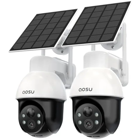 Wireless 5MP Solar Security Camera PTZ 360° Smart Tracking, Color Night Vision,