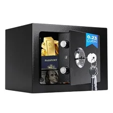 Small Safe Box for Home, Wall Safes 0.23 Cubic Feet, Heavy Duty Steel Safety ...
