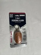 Sabre 2-In-1 Personal Alarm w/LED Light on Key Ring, 130dB, Rose Gold ***NEW***