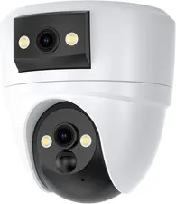 2K Dual Lens Security Camera Indoor, Free Cloud & SD Storage, Ceiling Mount, 360