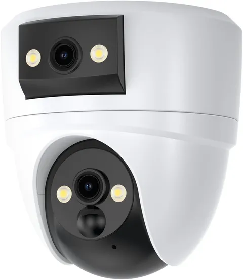 2K Dual Lens Security Camera Indoor, Free Cloud & SD Storage, Ceiling Mount, 360
