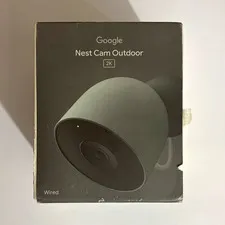 Google Nest Cam Outdoor Wired 2K HDR Wi-Fi Night Vision 2-Way Audio Gray (Gen 2)