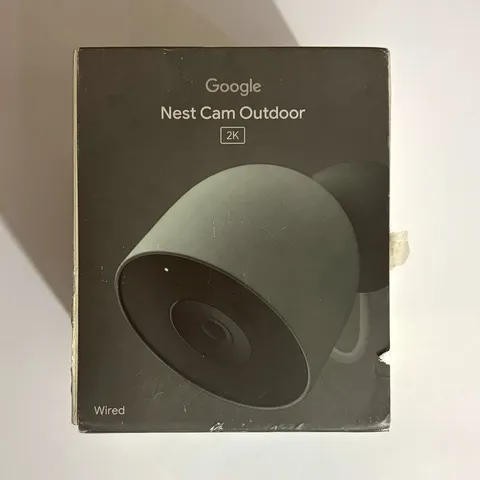 Google Nest Cam Outdoor Wired 2K HDR Wi-Fi Night Vision 2-Way Audio Gray (Gen 2)