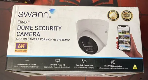 Swann EliteX 12MP Series/Spotlight Dome w 2 Way Audio Add On IP Camera White